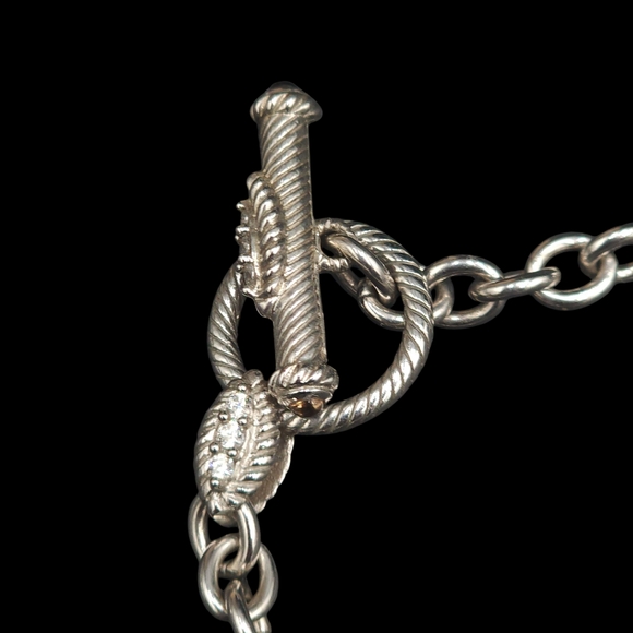 Judith Ripka 925 SS Pink Quartz Smokey Quartz CZ Maltese Cross Pendant/ Necklace - Picture 5 of 10